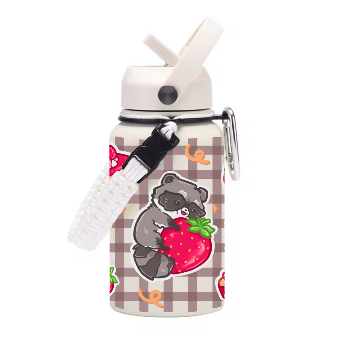 [PRE-ORDER] Strawberry Raccoons - Insulated water bottle